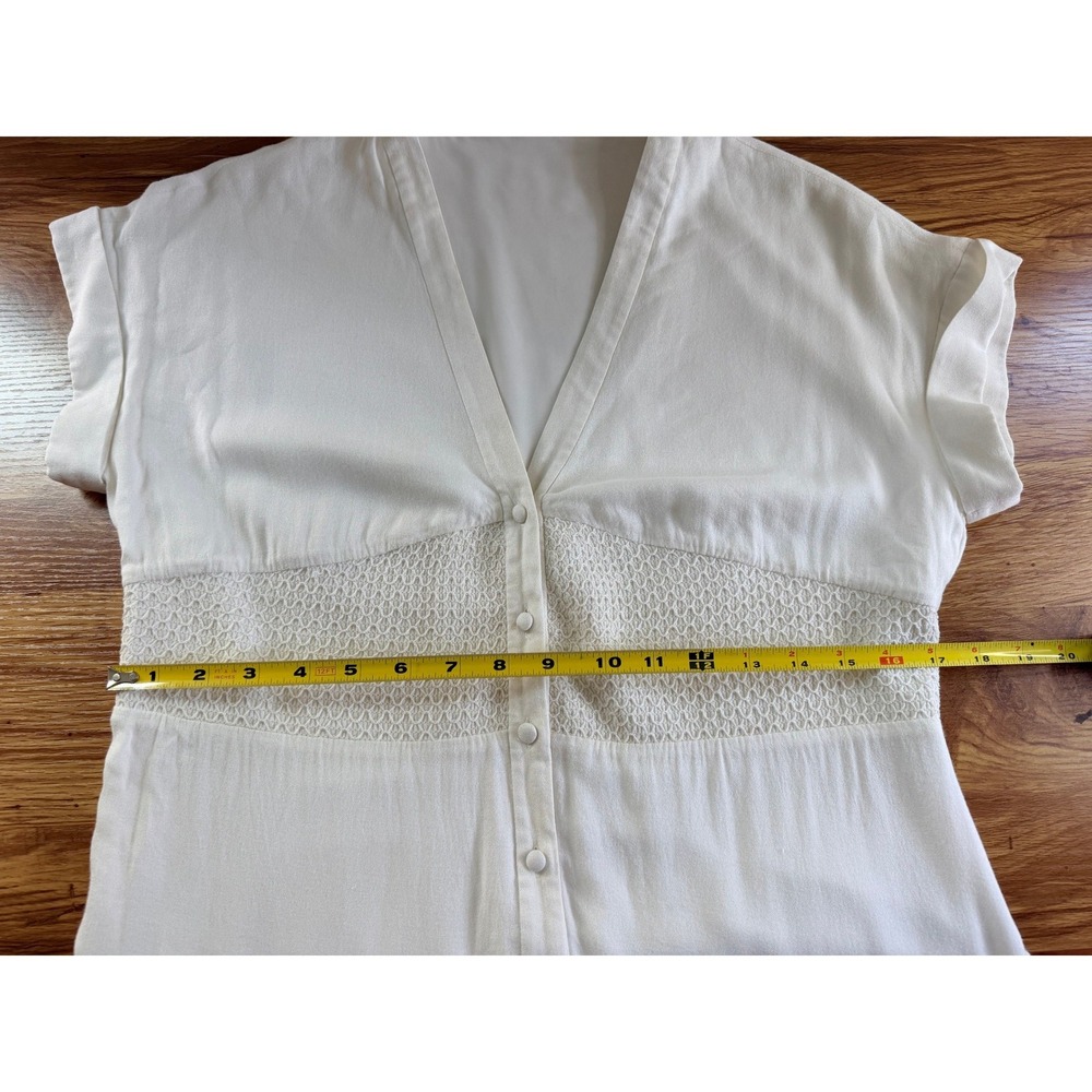 Alice + Olivia White Crochet Waist Tiered Mini Dress Size 0 - Picture 6 of 13